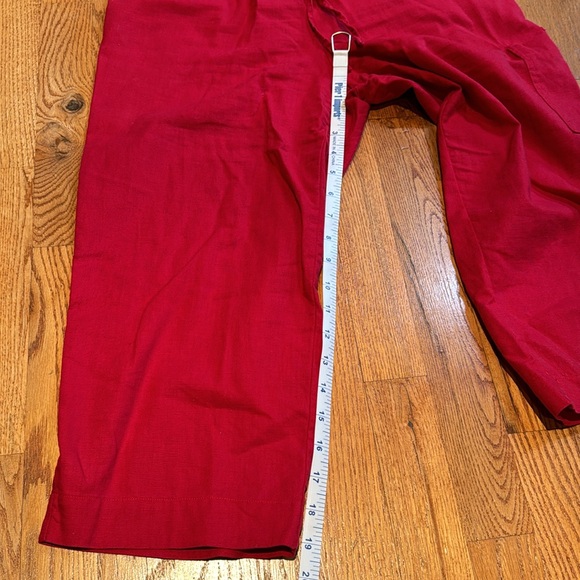 Liz Baker linen cotton blend shirt and pants set in red size medium petite - Picture 11 of 11